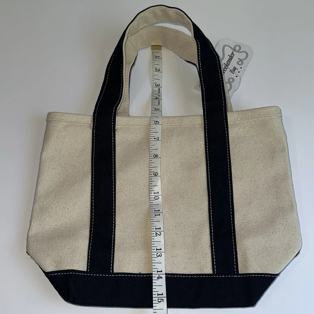 Stylish Black and Cream Tote Bag EUC
